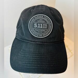 5.11 Tactical Black Adjustable Baseball Cap Hat SnapBack with Hook & Loop Patch